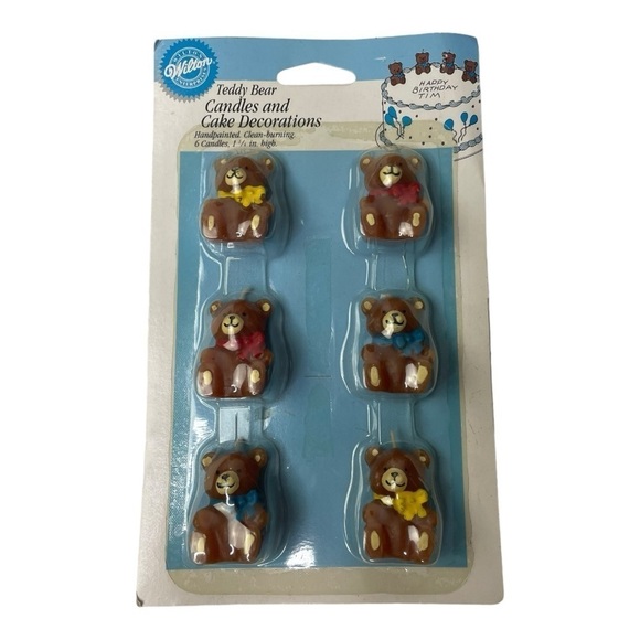 NWT Vintage Wilton 1993 Teddy Bear Candles - Picture 1 of 2